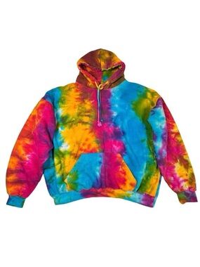 Exist Womens Psychedelic Hoodie SZ XL Multi Cotton Brights Hippie Oversized